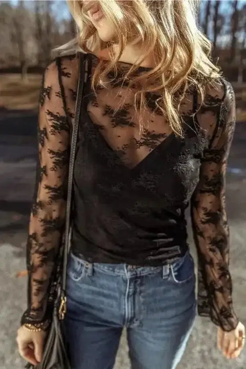 Blouses Black / S / 90%Polyamide+10%Elastane Gothic Grace Blouse
