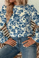 Blouses Blue Flora Flounce Blouse
