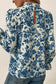 Blouses Blue Flora Flounce Blouse