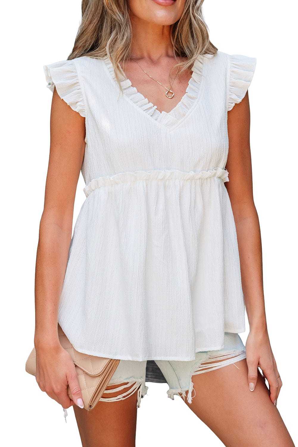 Blouses Blush Breeze Flowy Top