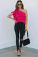 Blouses Blushing Elegance Asymmetric Satin Blouse