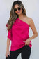 Blouses Blushing Elegance Asymmetric Satin Blouse