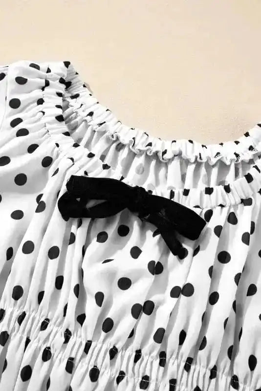 Blouses Bow Detail Polka Dot Blouse