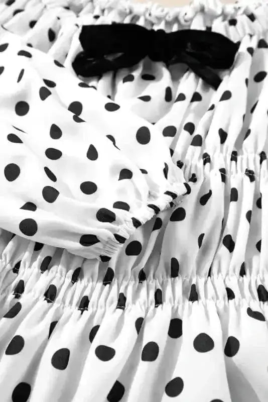 Blouses Bow Detail Polka Dot Blouse