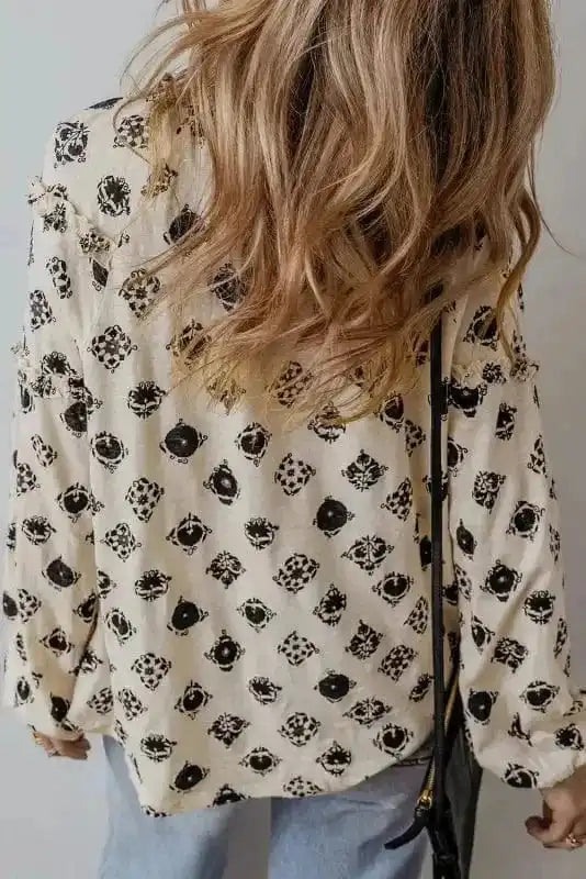 Blouses Breezy Deco Print Blouse
