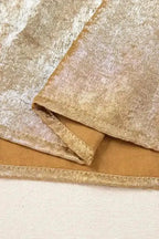 Blouses Elegant Gold Bow Tie Puff Sleeve Ruffle Blouse