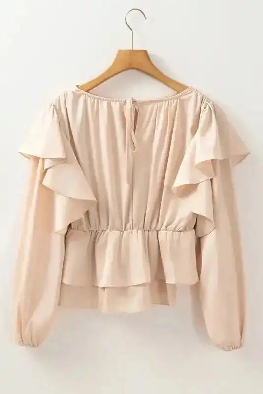 Blouses Elegant Ruffled Peplum Blouse