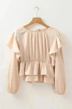 Blouses Elegant Ruffled Peplum Blouse