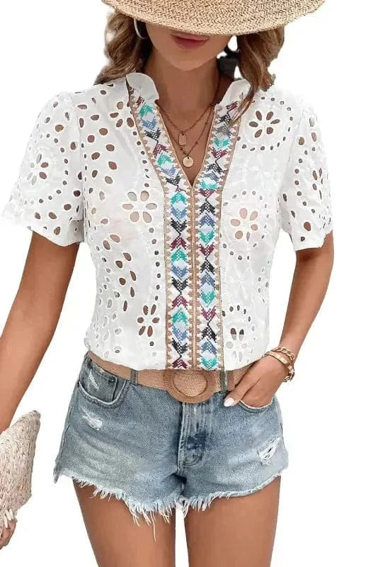Blouses EmbroiderEdge Peekaboo Blouse
