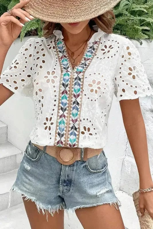 Blouses EmbroiderEdge Peekaboo Blouse