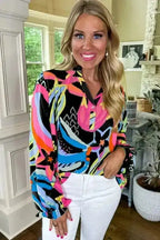 Blouses Ethereal Patterns Ruffled V-Neck Blouse