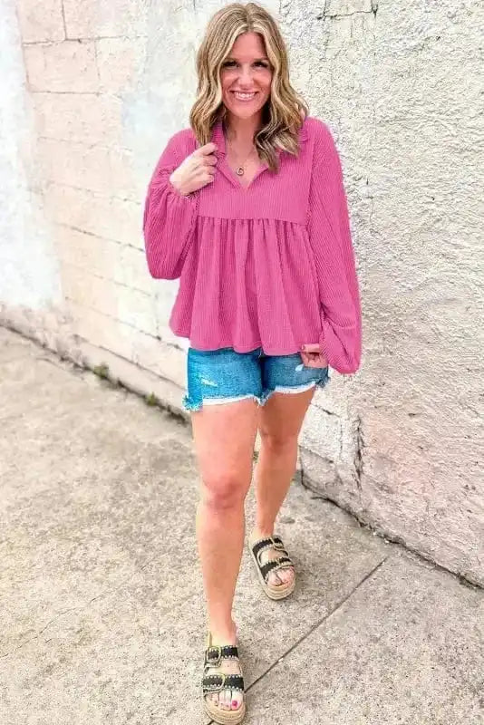Blouses Feminine Silhouette Corded Blouse