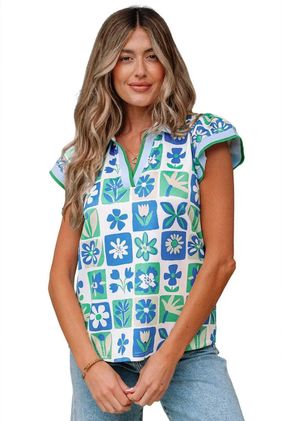 Blouses Floral Fusion Flutter Blouse