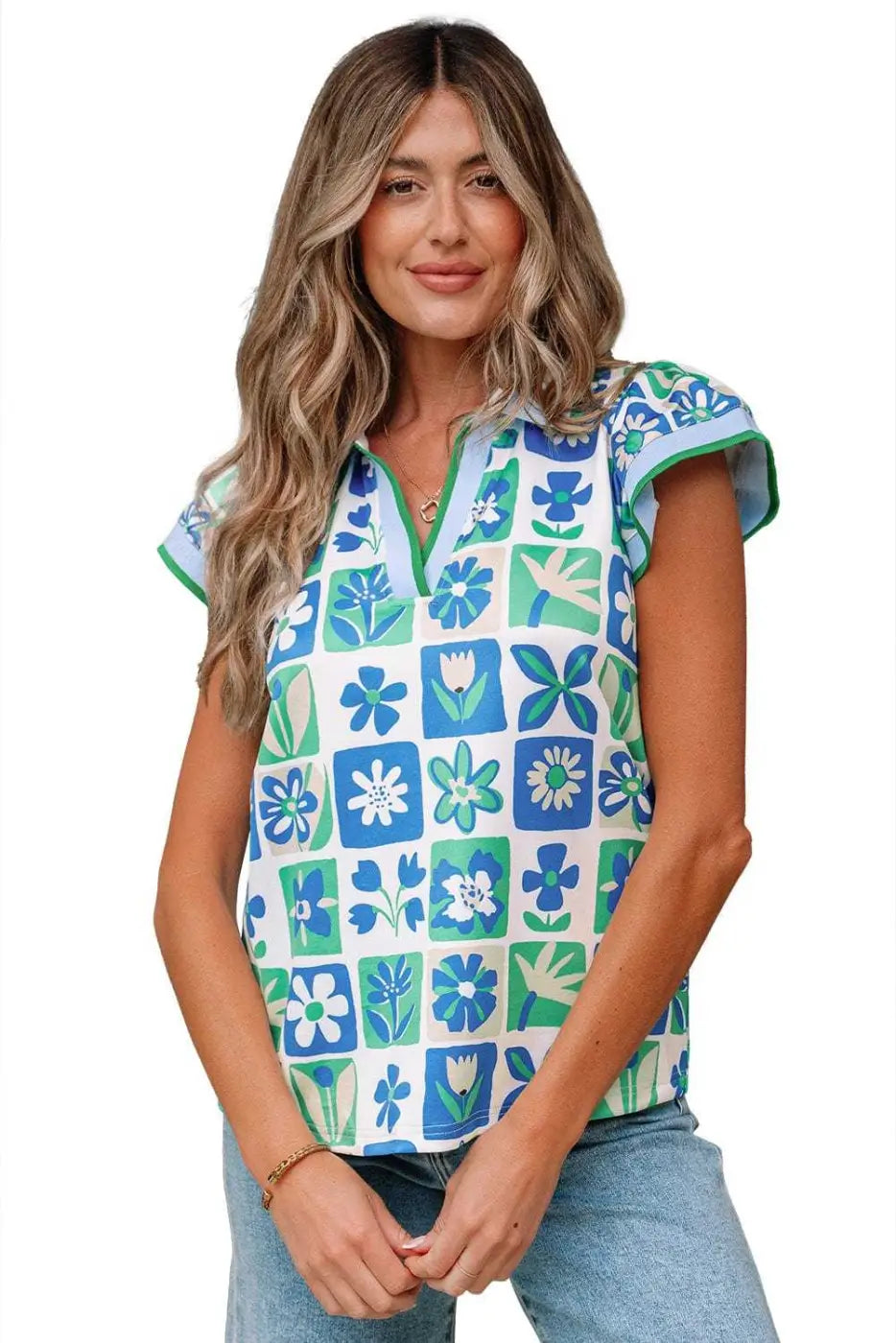 Blouses Floral Fusion Flutter Blouse