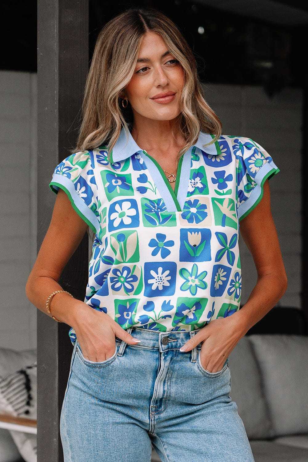 Blouses Floral Fusion Flutter Blouse