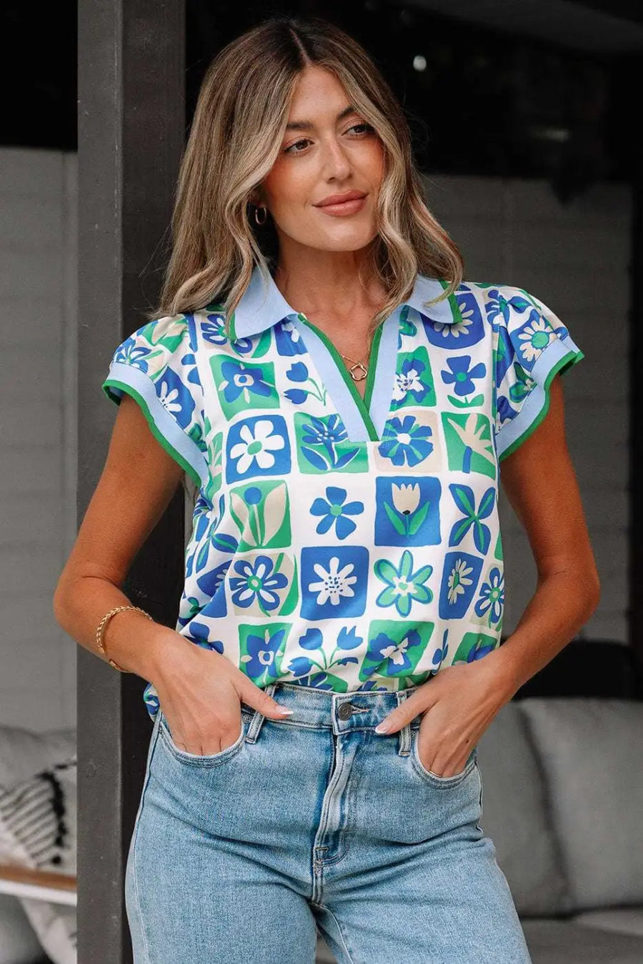 Blouses Floral Fusion Flutter Blouse