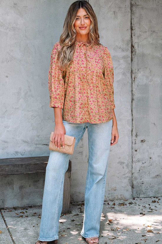 Blouses Floral Half Sleeve Blouse Top – Women’s Boho Casual Printed Blouse