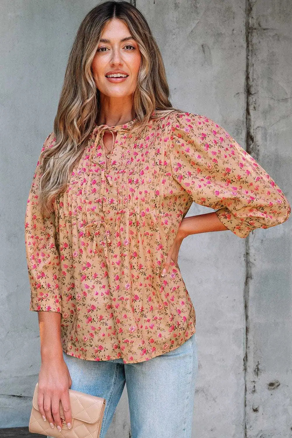 Blouses Floral Half Sleeve Blouse Top – Women’s Boho Casual Printed Blouse
