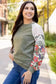 Blouses Floral Mosaic Ribbed Blouse
