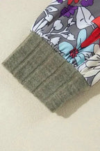 Blouses Floral Mosaic Ribbed Blouse