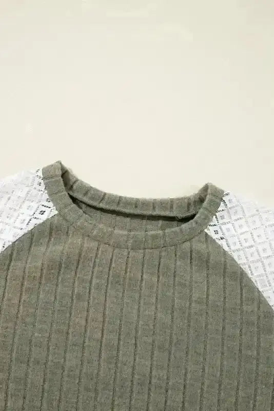 Blouses Floral Mosaic Ribbed Blouse