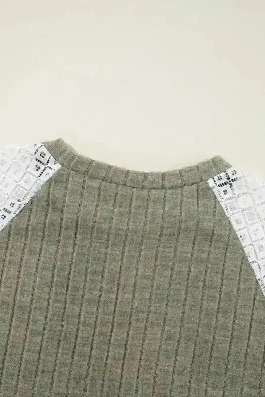 Blouses Floral Mosaic Ribbed Blouse