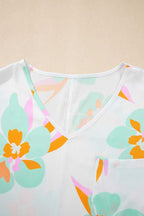 Blouses Floral Satin Tunic Blouse