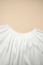 Blouses Frosted Lace Off-Shoulder Top - Feminine Elegance