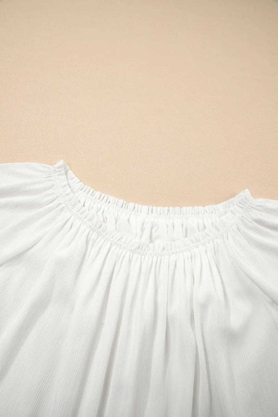 Blouses Frosted Lace Off-Shoulder Top - Feminine Elegance