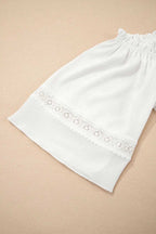 Blouses Frosted Lace Off-Shoulder Top - Feminine Elegance