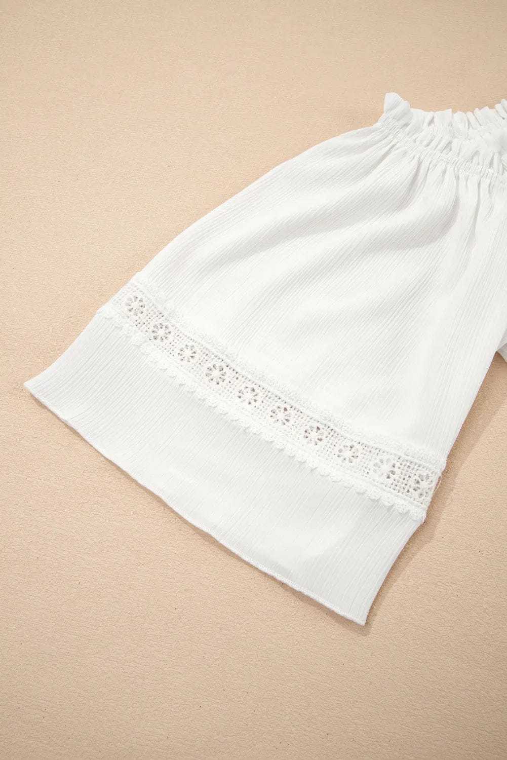 Blouses Frosted Lace Off-Shoulder Top - Feminine Elegance