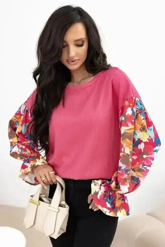 Blouses Garden Glam Ribbed Top