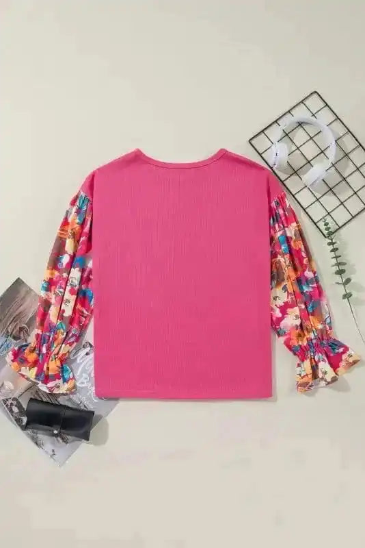 Blouses Garden Glam Ribbed Top