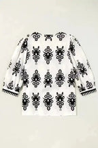 Blouses Geometric Glamour Quarter-Sleeve Top