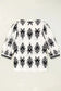 Blouses Geometric Glamour Quarter-Sleeve Top