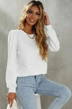 Blouses Ivory Elegance Textured Top