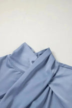 Blouses Ivy Asymmetric Blouse - Pleated Turtleneck Bell Sleeve