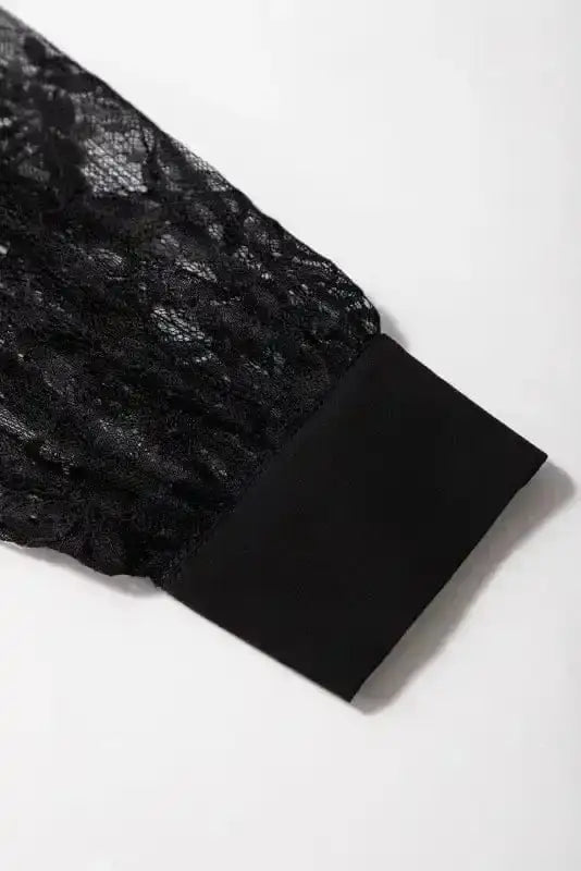 Blouses Lace Sleeves Blouse - Black