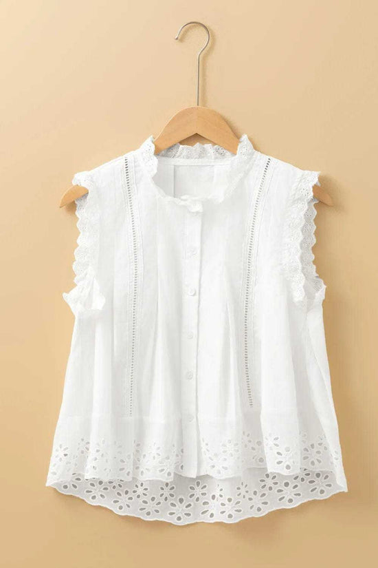 Blouses Lace Whisper Buttoned Blouse