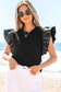 Blouses Leather Ruffle Sleeve Blouse