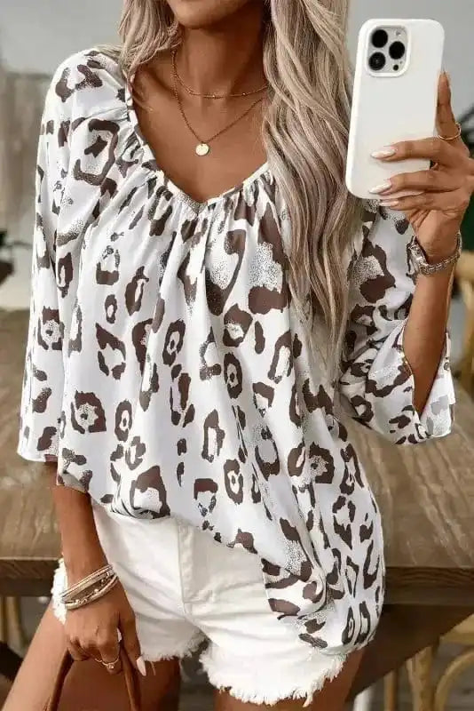 Blouses Leopard Luxe Accent Blouse
