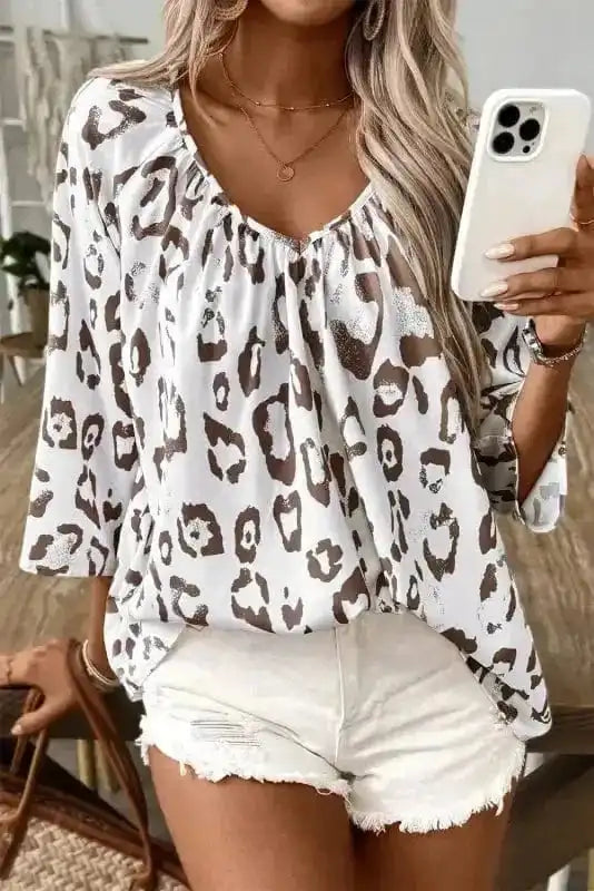Blouses Leopard Luxe Accent Blouse