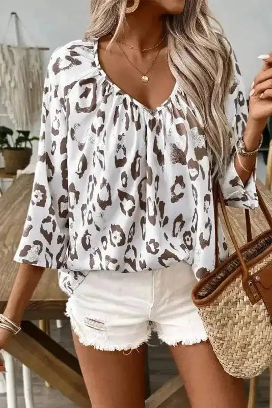 Blouses Leopard Luxe Accent Blouse