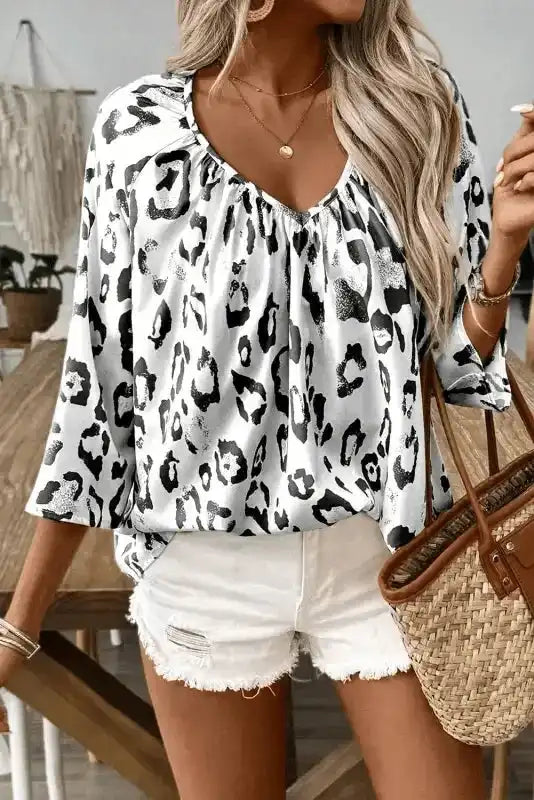 Blouses Leopard Luxe Accent Blouse