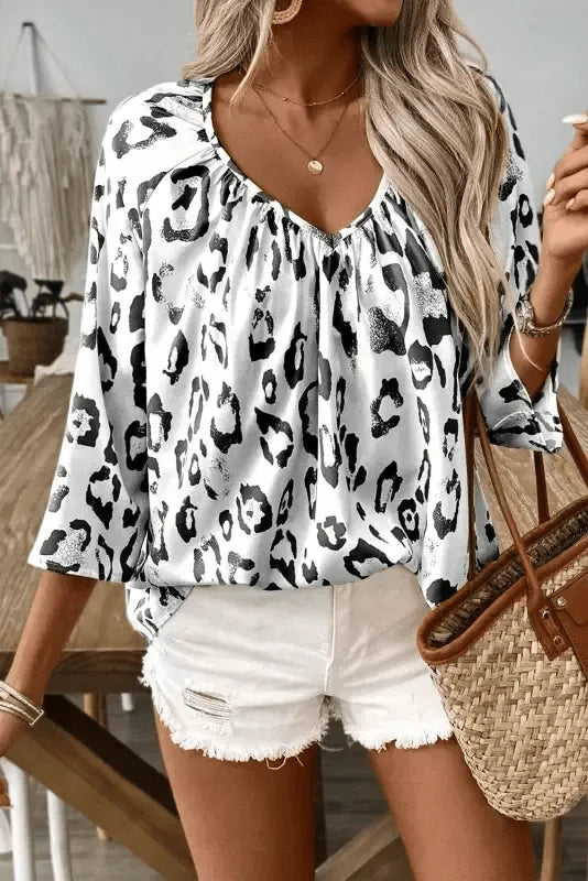 Blouses Leopard Luxe Accent Blouse