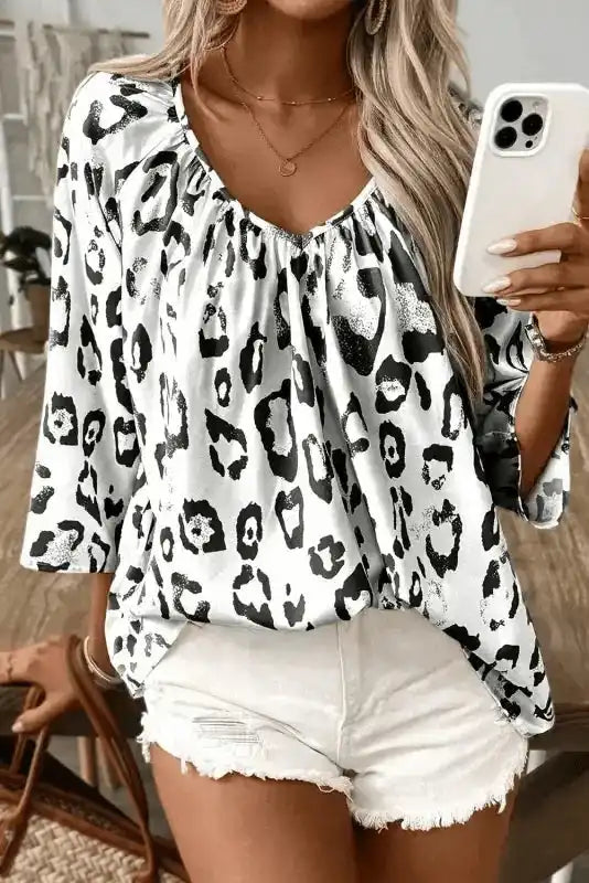 Blouses Leopard Luxe Accent Blouse