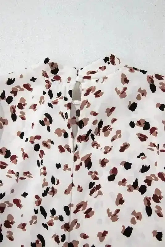 Blouses Leopard Luxe Pleated Blouse