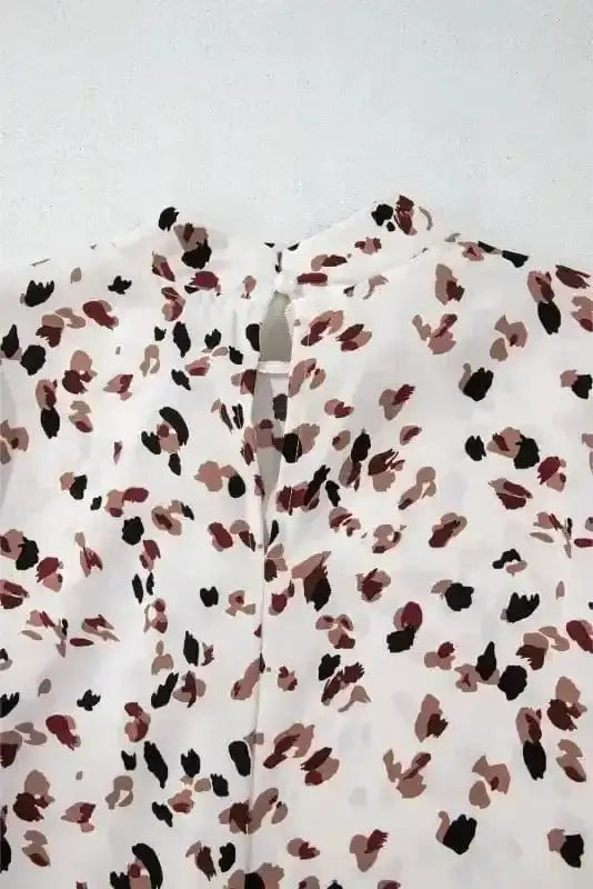 Blouses Leopard Luxe Pleated Blouse
