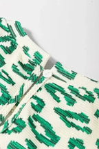 Blouses Leopard Print Mock Neck Puff Sleeve Top