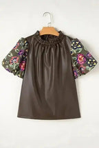 Blouses Lucky Bloom Leatherette Blouse